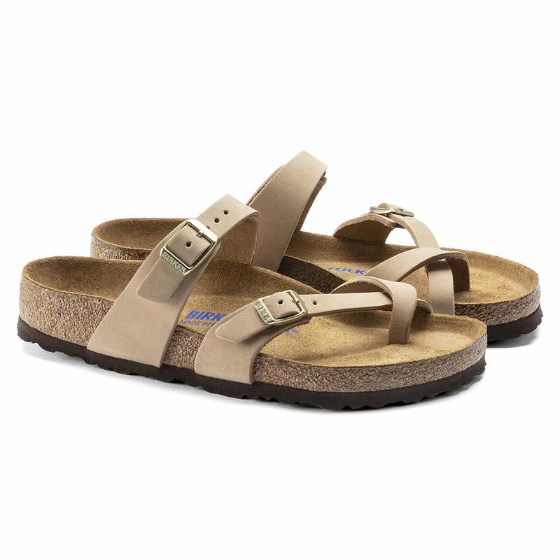 Birkenstock Soft Footbed Nubuck Læder Mayari Dame Brune | DK 407CTV